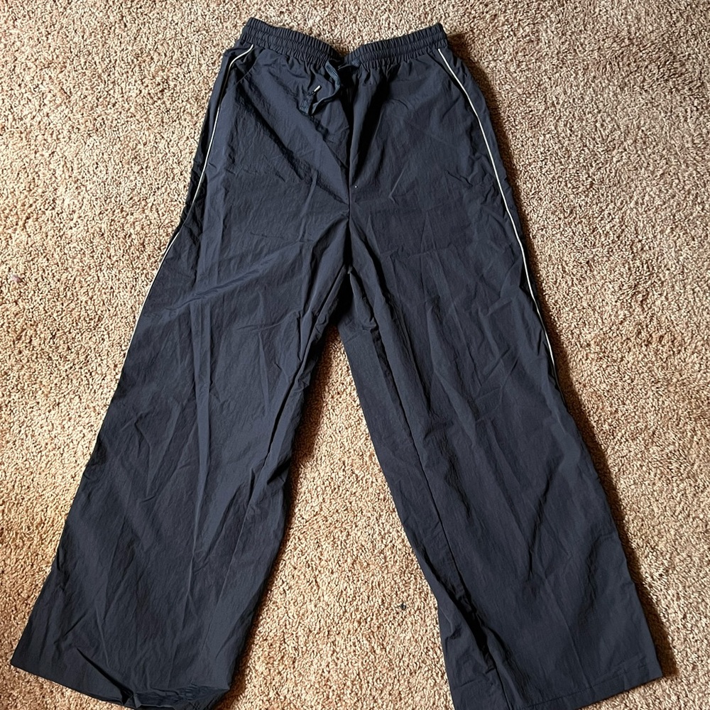 STITCH DRAWSTRING WIDE-LEG TROUSERS 💙💙